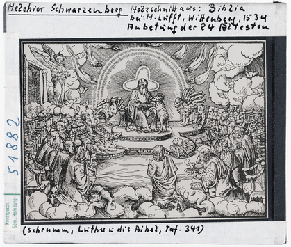 Vorschaubild Melchior Schwarzenberg: Anbetung der 24 Ältesten, Biblia 1534 